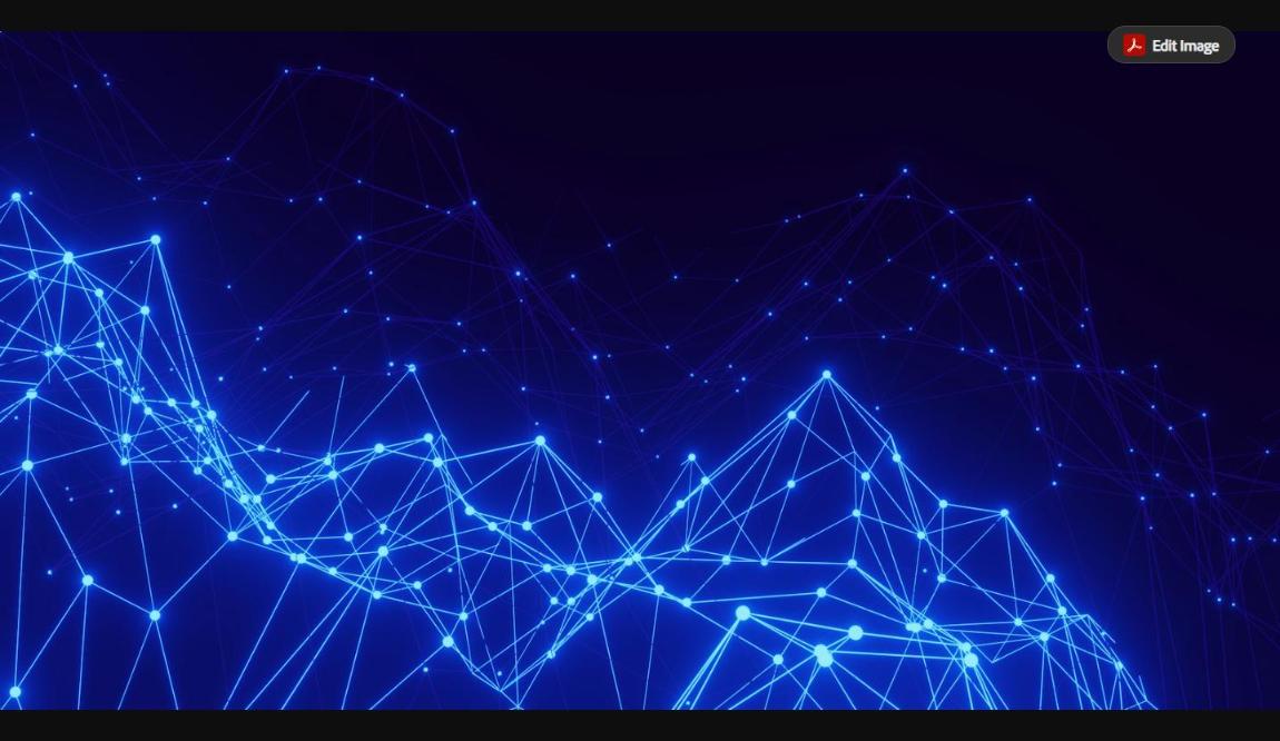 Abstract glowing blue data network representing accumulated evidence across the web